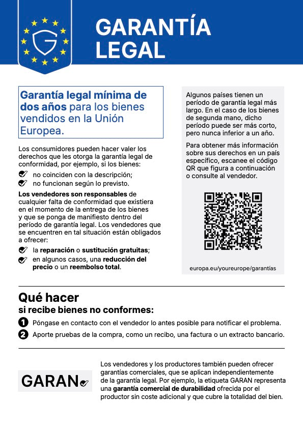 Aviso de garantía legal de la UE