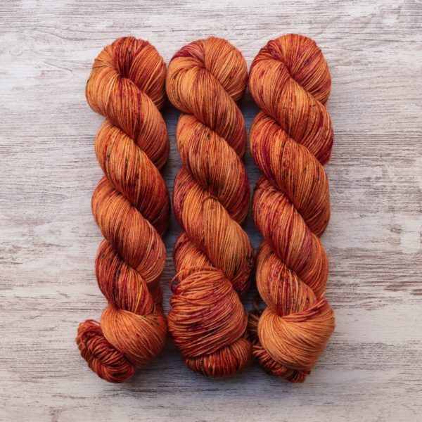 skeins of hand dyed yarn