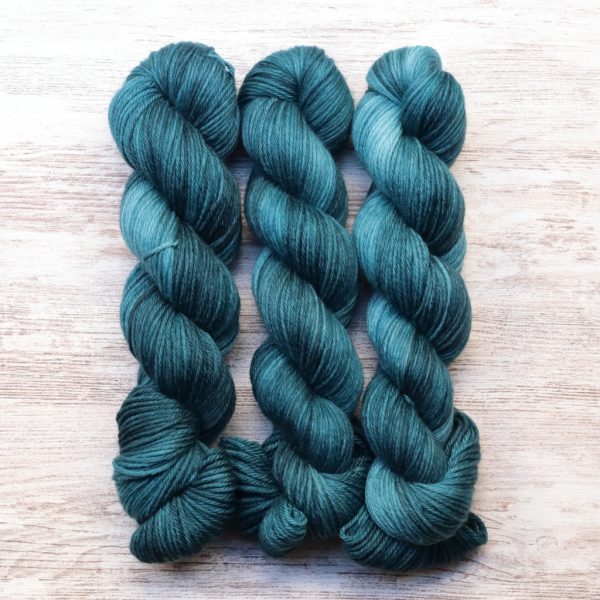 skeins of hand dyed yarn