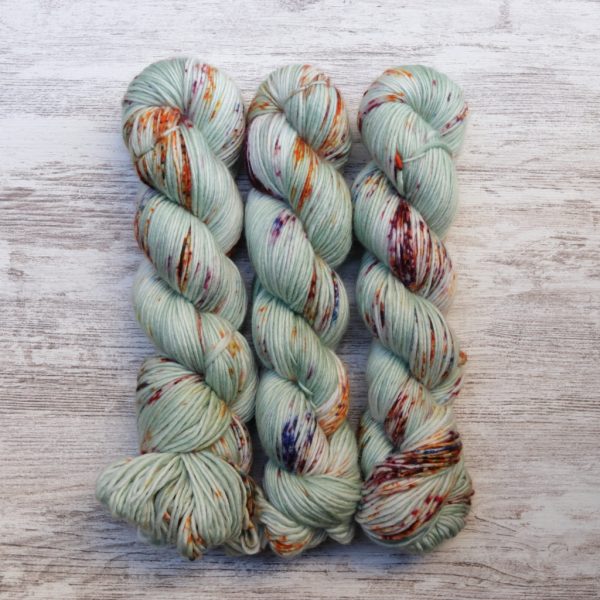 skeins of hand dyed yarn