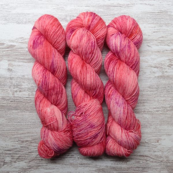 skeins of hand dyed yarn