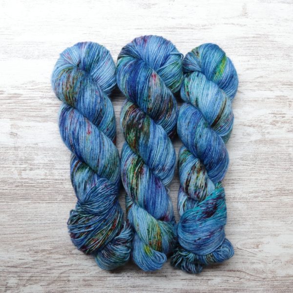 skeins of hand dyed yarn
