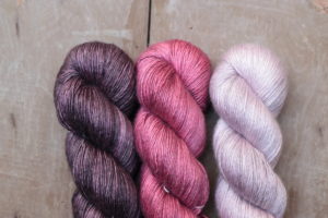 skeins of hand dyed yarn
