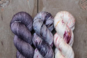 skeins of hand dyed yarn