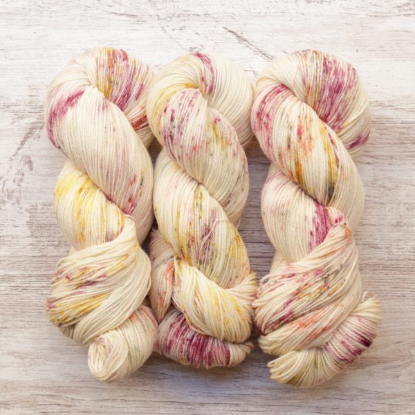 skeins of hand dyed yarn
