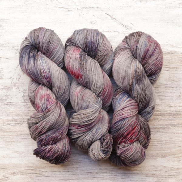 skeins of hand dyed yarn