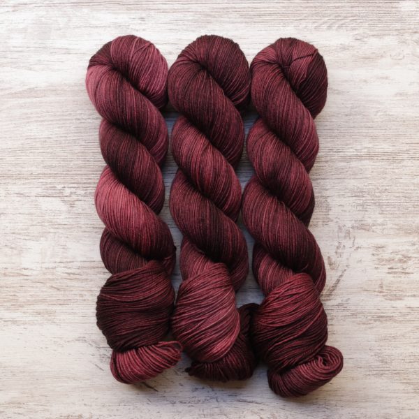 skeins of hand dyed yarn