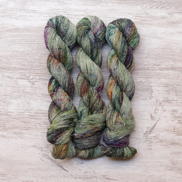 skeins of hand dyed yarn