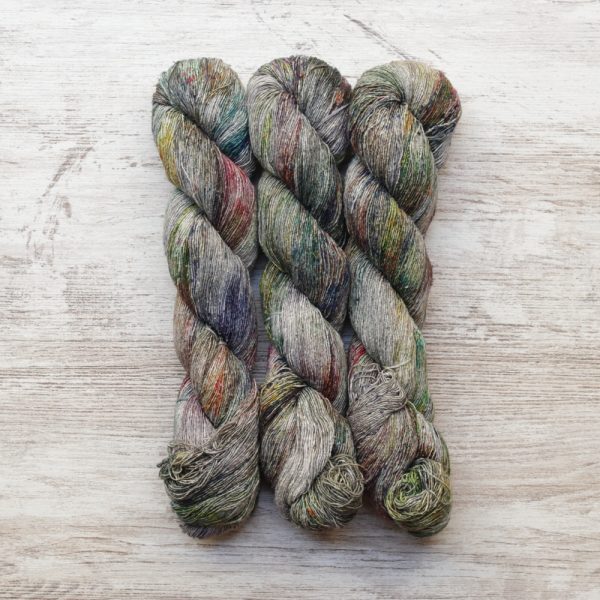 skeins of hand dyed yarn