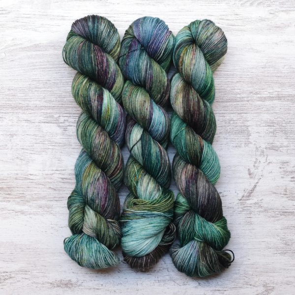 skeins of hand dyed yarn